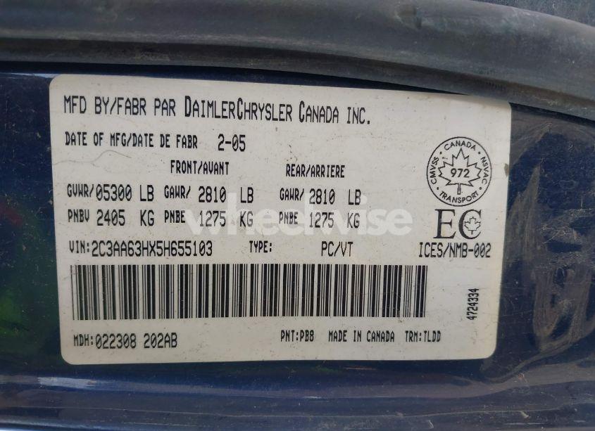 Photo 9 of 2005 Chrysler 300c (VIN 2C3AA63HX5H655103)