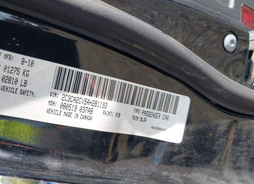 Photo 9 of 2010 Chrysler 300 300S V6 (VIN 2C3CA2CV5AH281193)