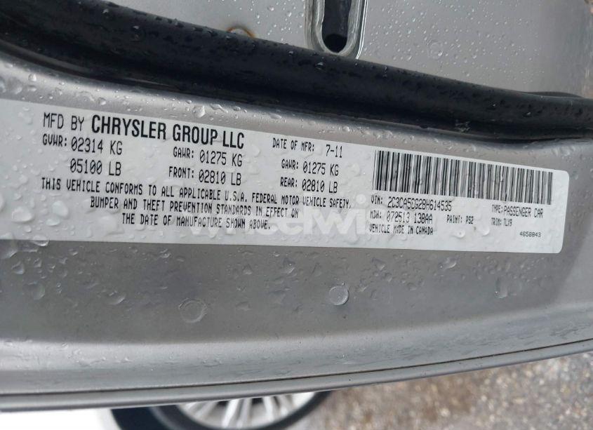 Photo 9 of 2011 Chrysler 300 LIMITED (VIN 2C3CA5CG2BH614535)