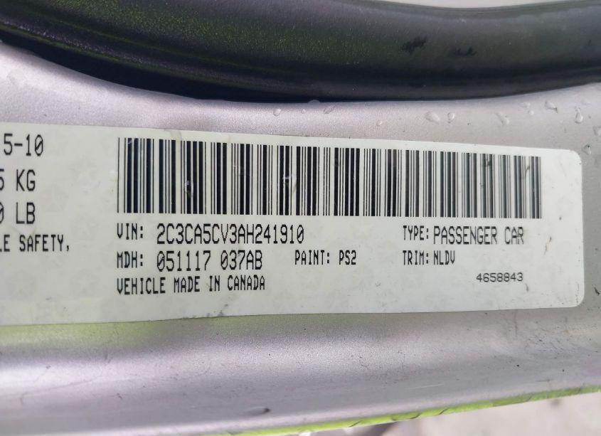 Photo 9 of 2010 Chrysler 300 TOURING/SIGNATURE SERIES/EXECUTIVE SERIES (VIN 2C3CA5CV3AH241910)