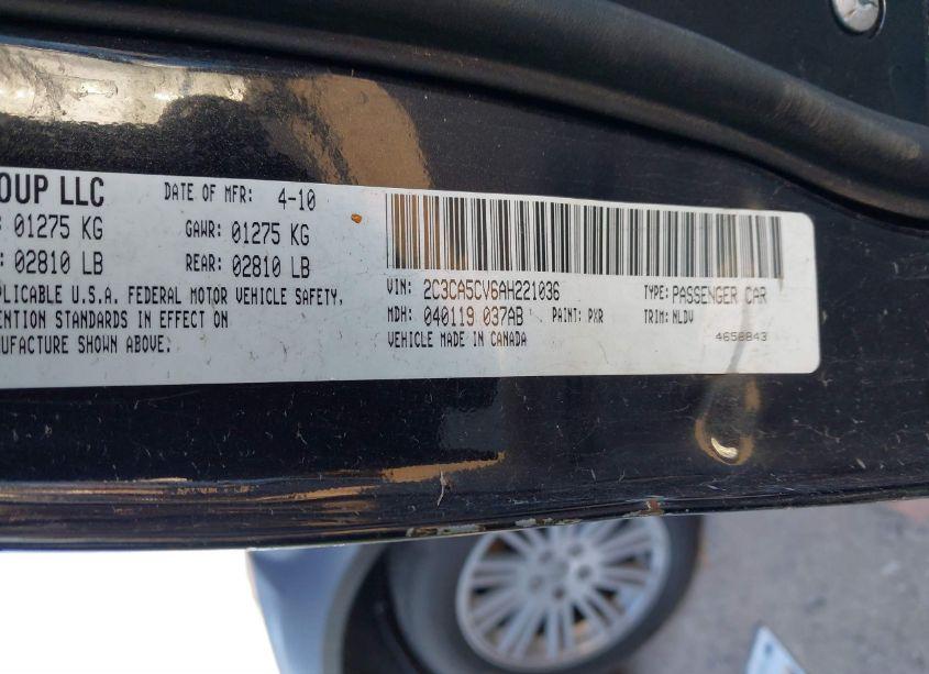 Photo 9 of 2010 Chrysler 300 TOURING/SIGNATURE SERIES/EXECUTIVE SERIES (VIN 2C3CA5CV6AH221036)