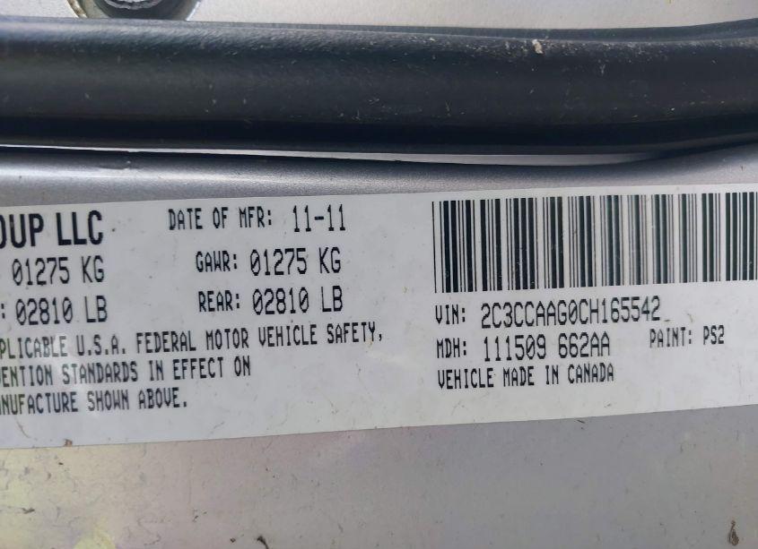 Photo 9 of 2012 Chrysler 300 (VIN 2C3CCAAG0CH165542)