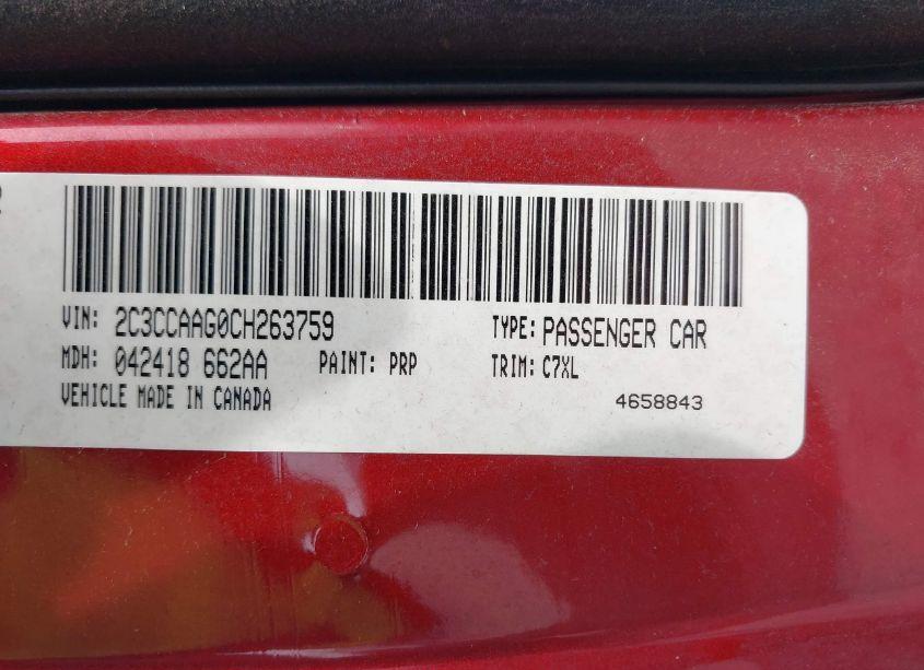 Photo 9 of 2012 Chrysler 300 (VIN 2C3CCAAG0CH263759)