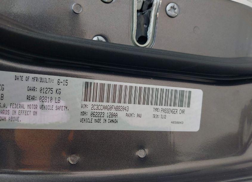 Photo 9 of 2015 Chrysler 300 LIMITED (VIN 2C3CCAAG0FH882043)