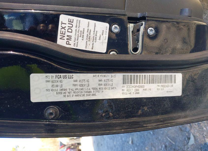 Photo 9 of 2015 Chrysler 300 LIMITED (VIN 2C3CCAAG0FH920693)