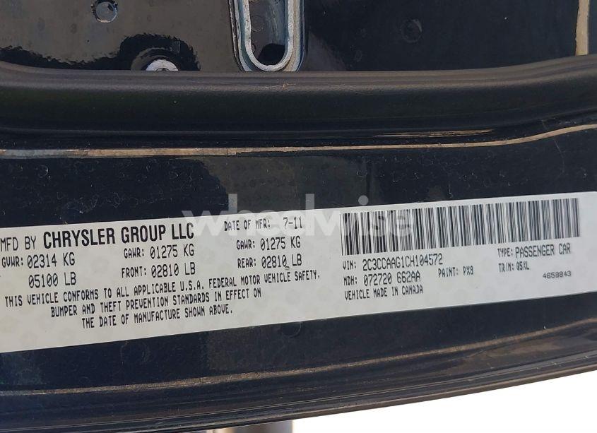 Photo 9 of 2012 Chrysler 300 (VIN 2C3CCAAG1CH104572)