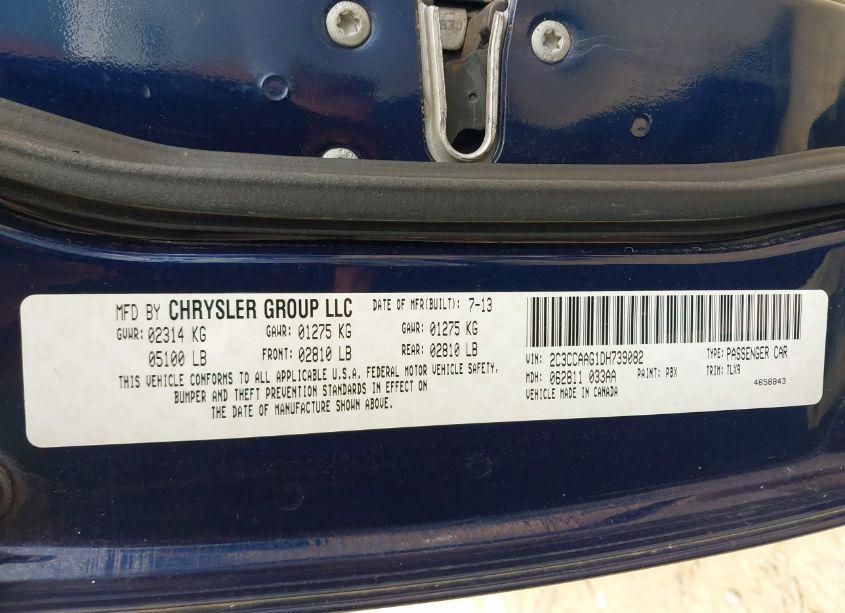 Photo 9 of 2013 Chrysler 300 MOTOWN (VIN 2C3CCAAG1DH739082)