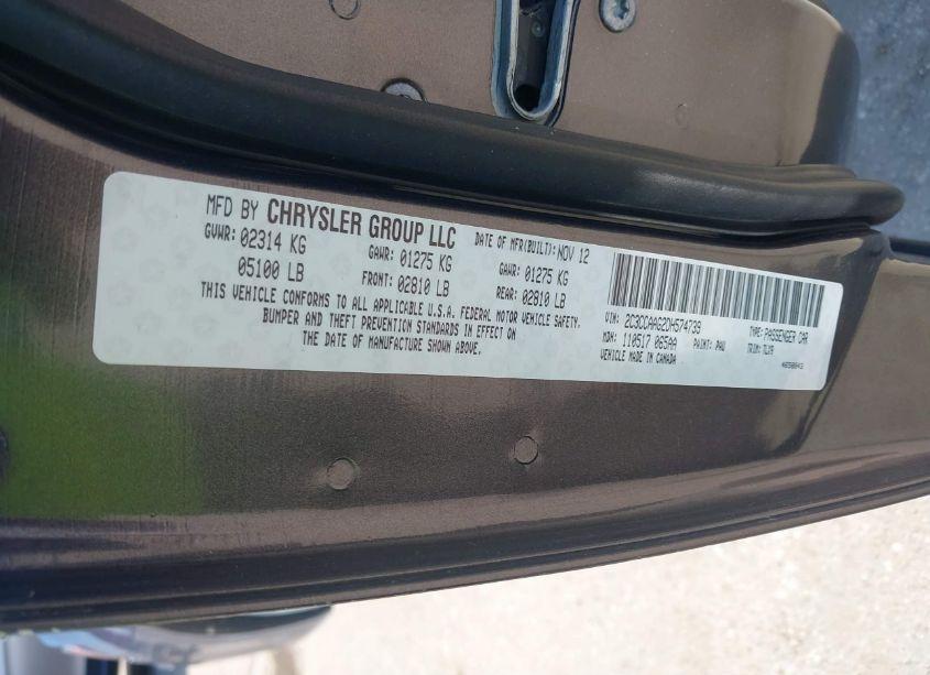 Photo 9 of 2013 Chrysler 300 MOTOWN (VIN 2C3CCAAG2DH574739)