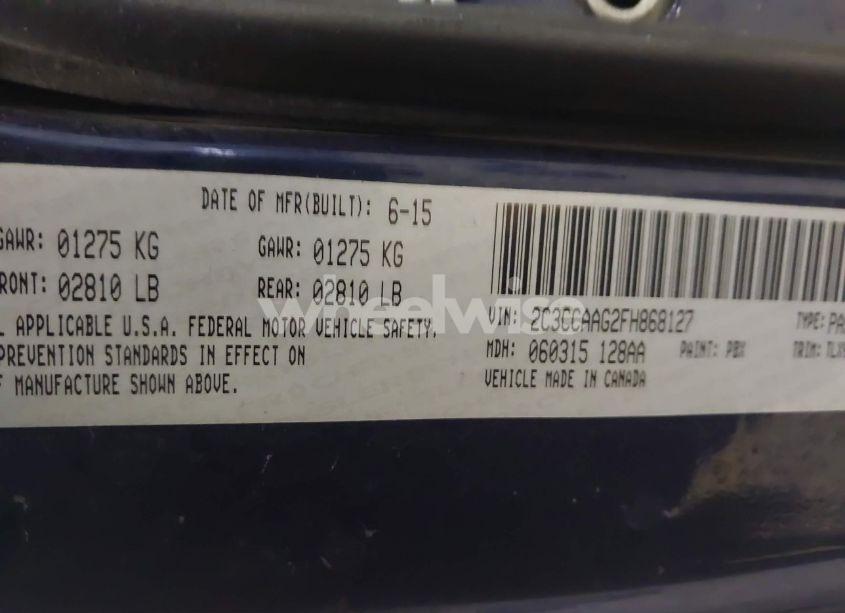 Photo 9 of 2015 Chrysler 300 LIMITED (VIN 2C3CCAAG2FH868127)