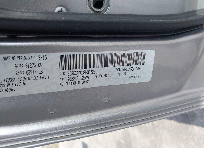 Photo 9 of 2015 Chrysler 300 LIMITED (VIN 2C3CCAAG3FH930201)