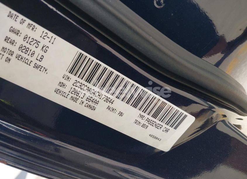 Photo 9 of 2012 Chrysler 300 (VIN 2C3CCAAG4CH173644)