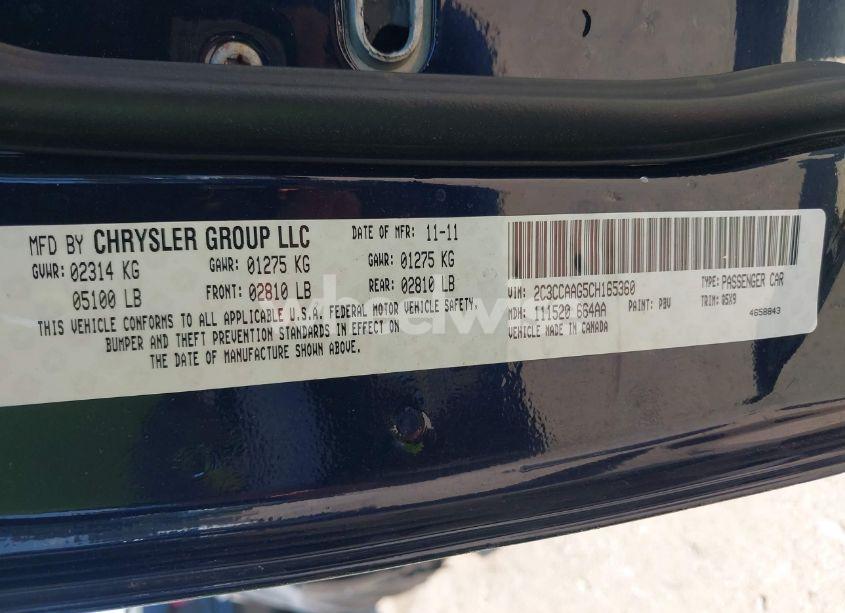 Photo 9 of 2012 Chrysler 300 (VIN 2C3CCAAG5CH165360)