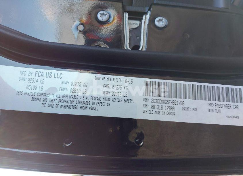 Photo 9 of 2015 Chrysler 300 LIMITED (VIN 2C3CCAAG5FH921788)