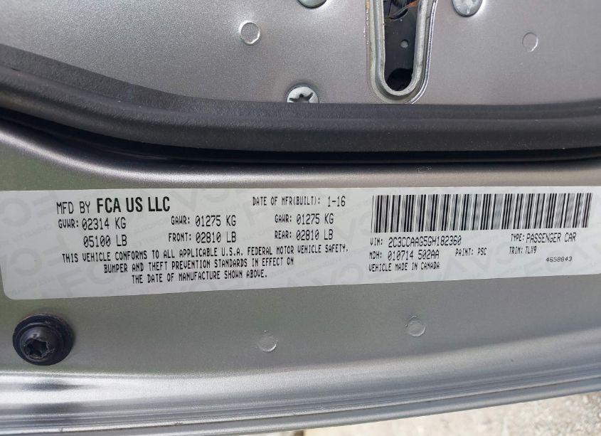 Photo 9 of 2016 Chrysler 300 LIMITED (VIN 2C3CCAAG5GH182360)