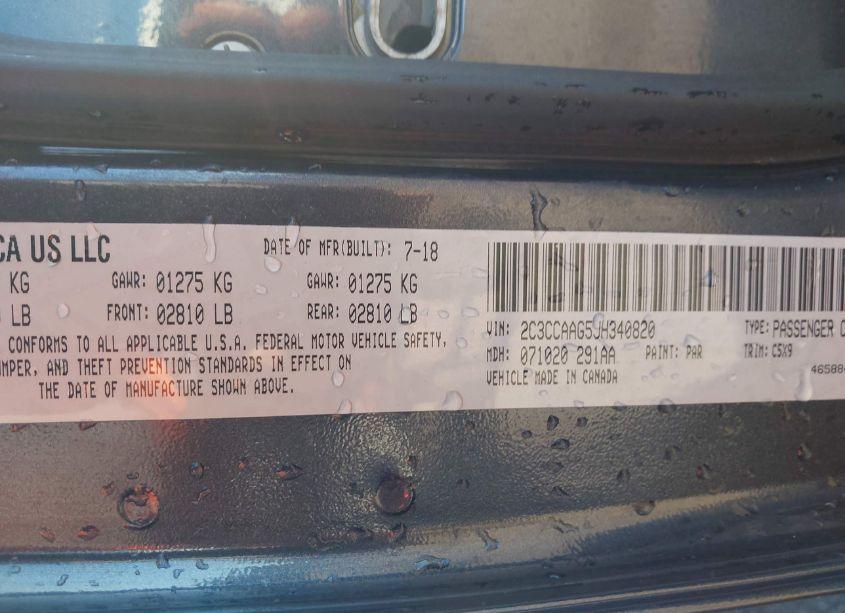 Photo 9 of 2018 Chrysler 300 TOURING (VIN 2C3CCAAG5JH340820)