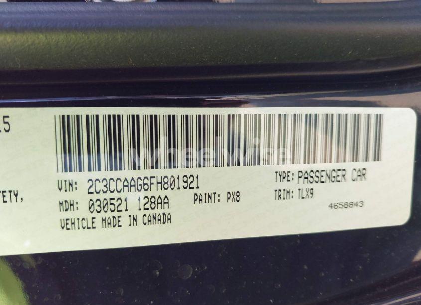 Photo 9 of 2015 Chrysler 300 LIMITED (VIN 2C3CCAAG6FH801921)