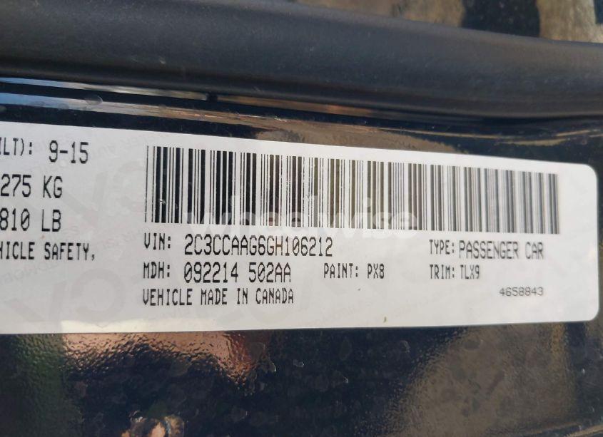 Photo 9 of 2016 Chrysler 300 LIMITED (VIN 2C3CCAAG6GH106212)