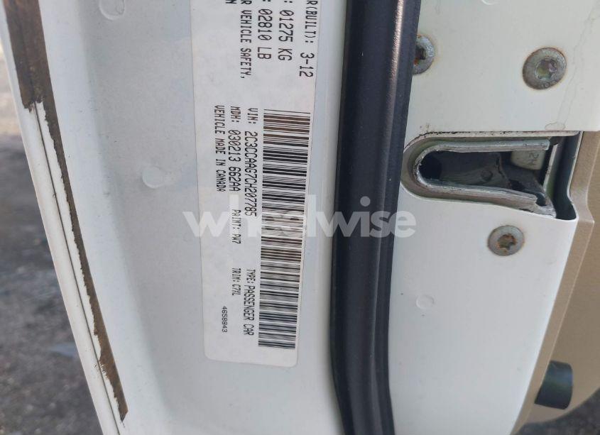 Photo 9 of 2012 Chrysler 300 (VIN 2C3CCAAG7CH207785)