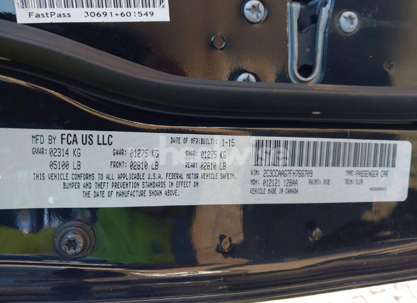 Photo 9 of 2015 Chrysler 300 LIMITED (VIN 2C3CCAAG7FH766709)