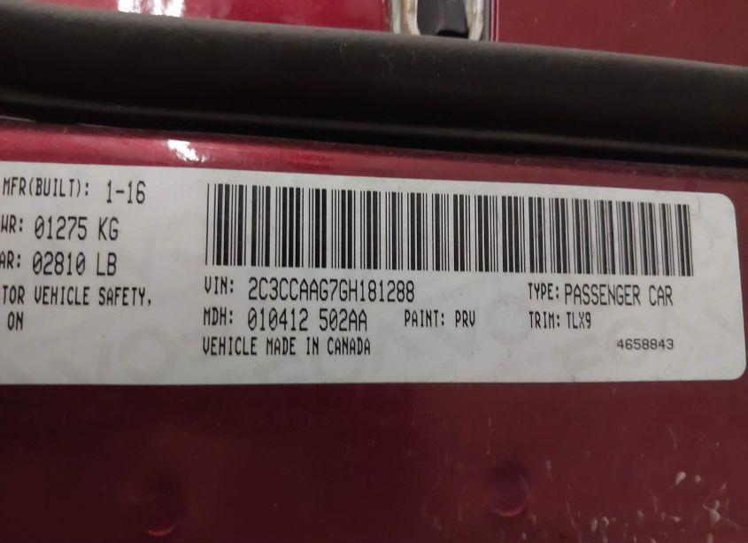 Photo 9 of 2016 Chrysler 300 LIMITED (VIN 2C3CCAAG7GH181288)