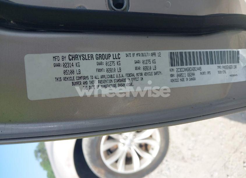 Photo 9 of 2012 Chrysler 300 (VIN 2C3CCAAG8CH261449)