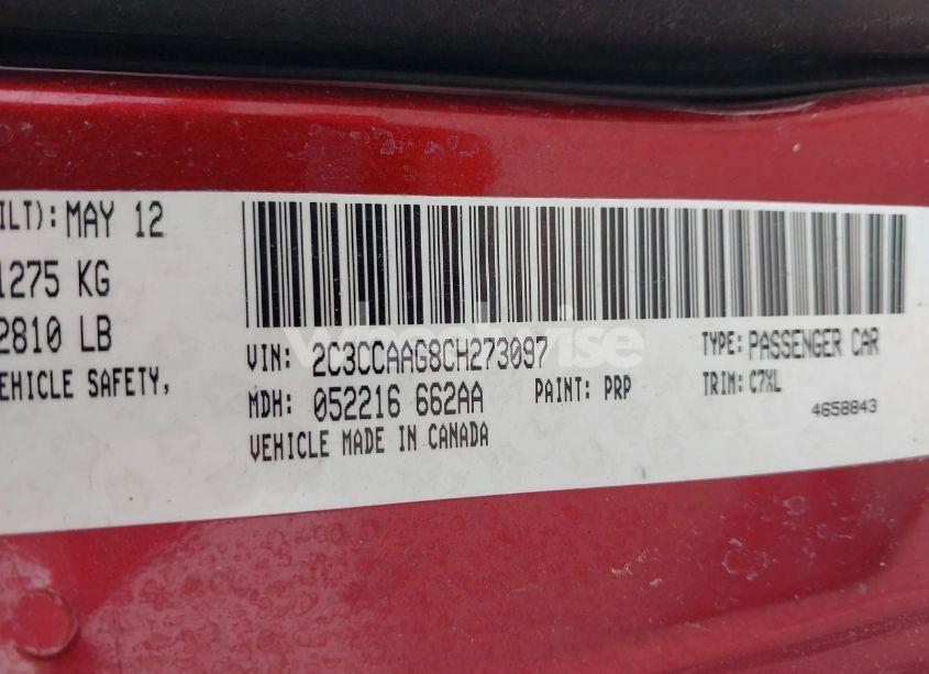 Photo 9 of 2012 Chrysler 300 (VIN 2C3CCAAG8CH273097)