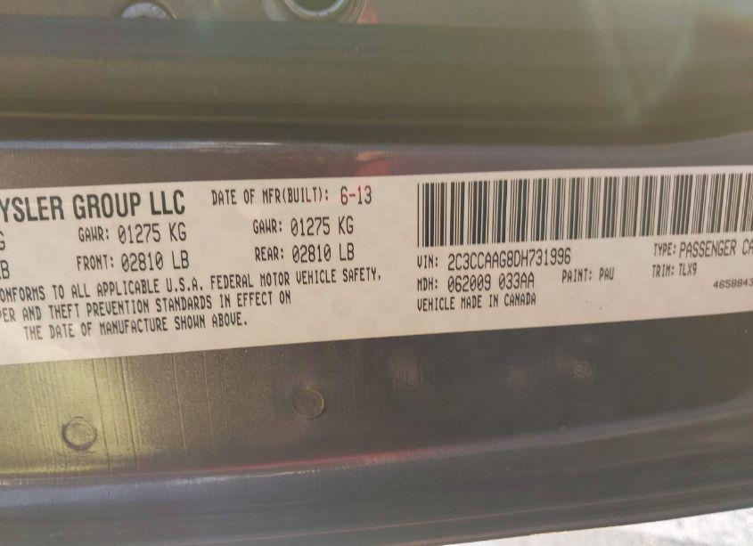 Photo 9 of 2013 Chrysler 300 MOTOWN (VIN 2C3CCAAG8DH731996)