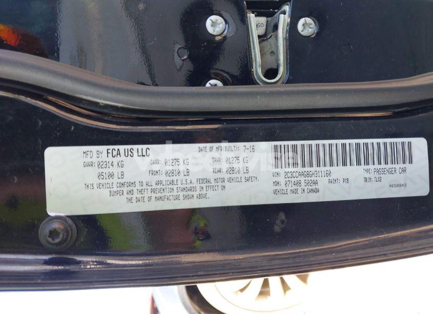 Photo 9 of 2016 Chrysler 300 LIMITED (VIN 2C3CCAAG8GH311160)