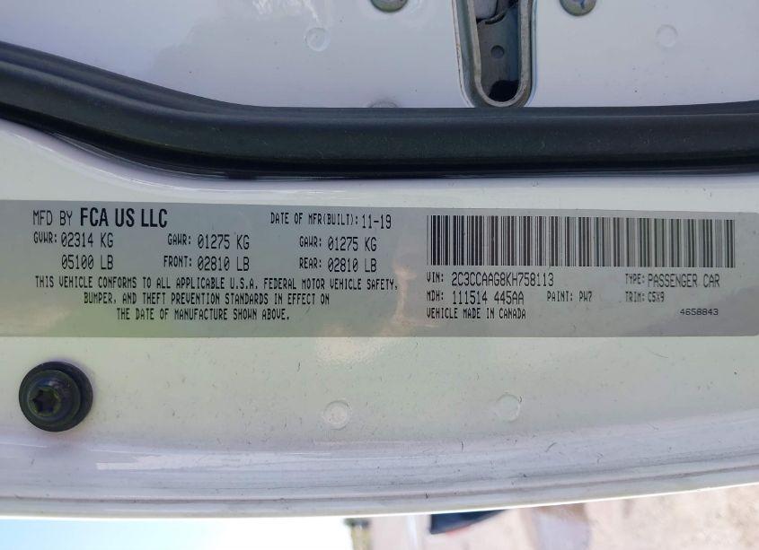 Photo 9 of 2019 Chrysler 300 TOURING (VIN 2C3CCAAG8KH758113)