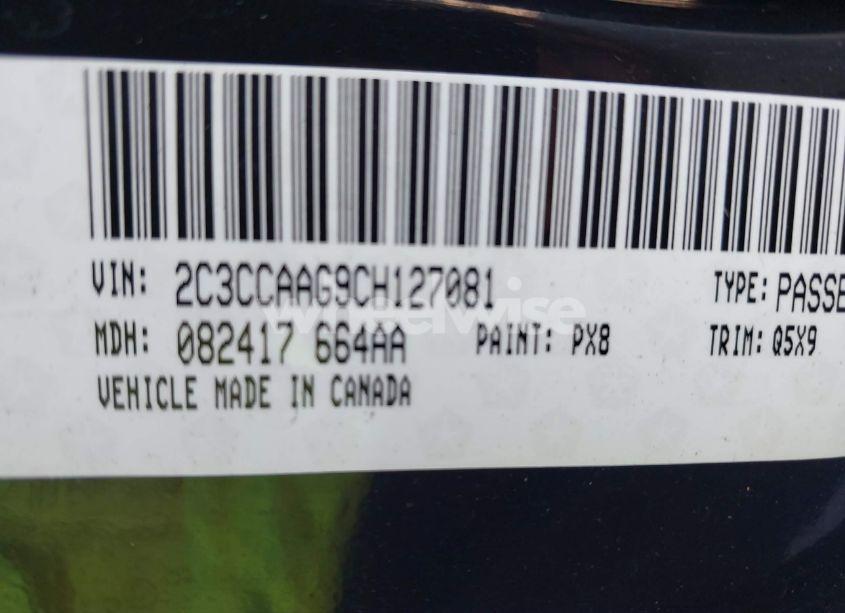 Photo 9 of 2012 Chrysler 300 (VIN 2C3CCAAG9CH127081)