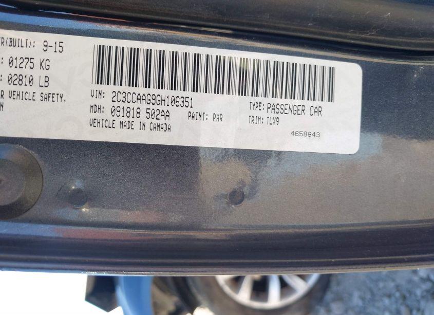 Photo 9 of 2016 Chrysler 300 LIMITED (VIN 2C3CCAAG9GH106351)