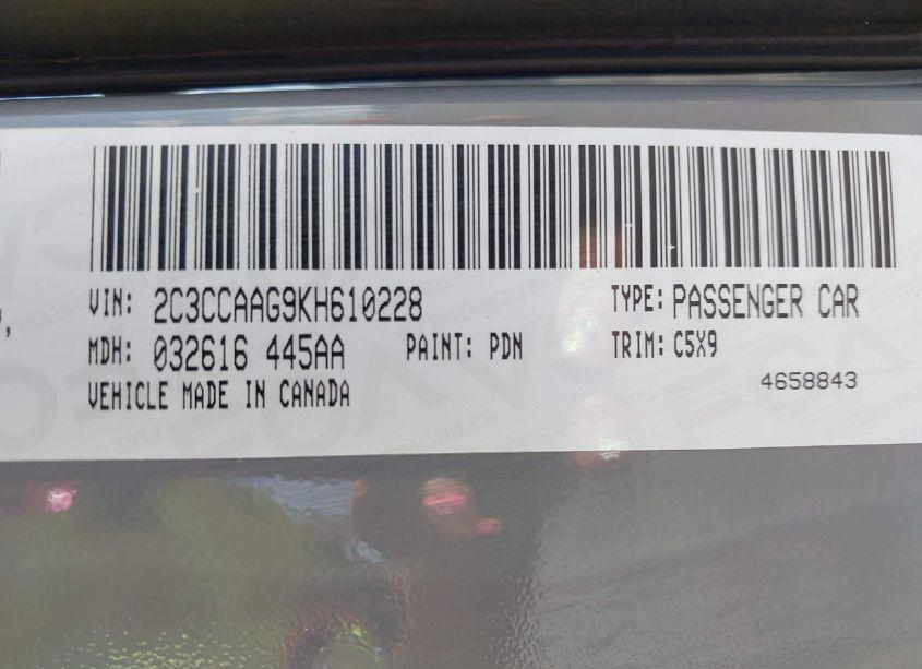 Photo 9 of 2019 Chrysler 300 TOURING (VIN 2C3CCAAG9KH610228)