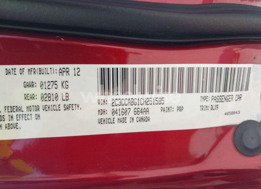 Photo 9 of 2012 Chrysler 300 S V6 (VIN 2C3CCABG1CH251585)