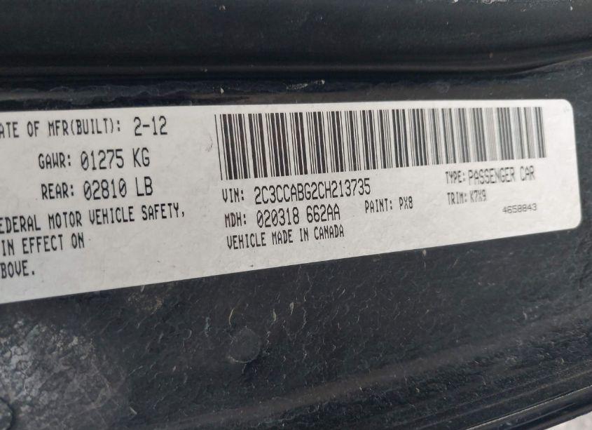 Photo 9 of 2012 Chrysler 300 S V6 (VIN 2C3CCABG2CH213735)