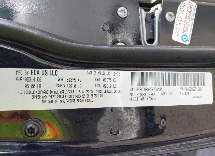 Photo 9 of 2015 Chrysler 300 300S (VIN 2C3CCABGXFH756481)