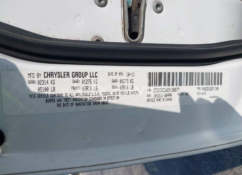 Photo 9 of 2012 Chrysler 300 LIMITED (VIN 2C3CCACG0CH136877)