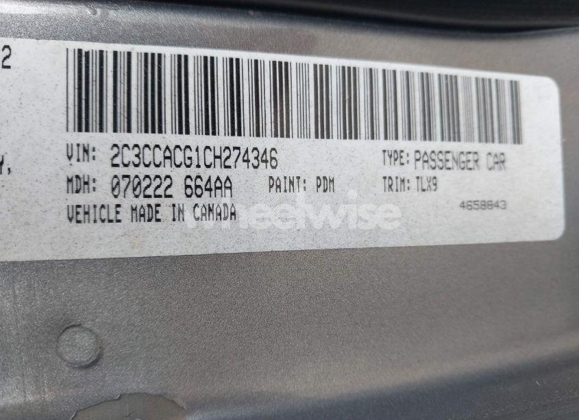 Photo 9 of 2012 Chrysler 300 LIMITED (VIN 2C3CCACG1CH274346)