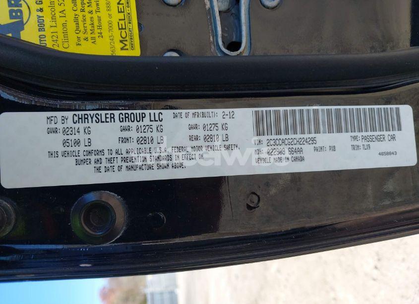 Photo 9 of 2012 Chrysler 300 LIMITED (VIN 2C3CCACG2CH224295)