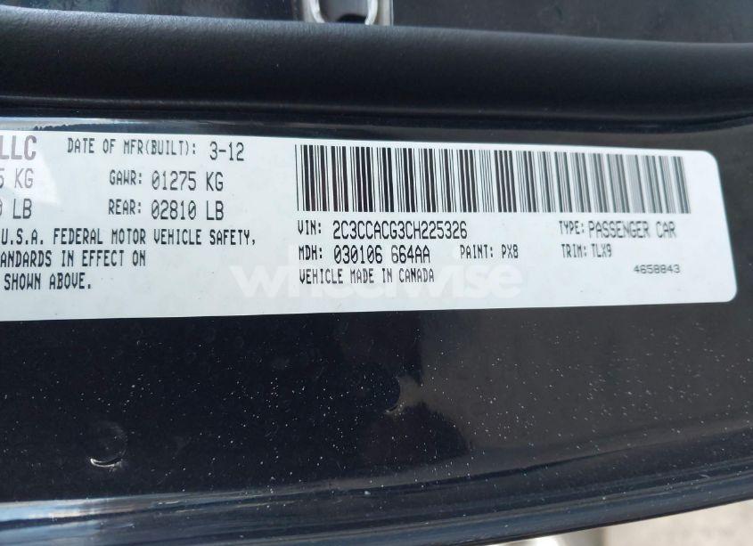 Photo 9 of 2012 Chrysler 300 LIMITED (VIN 2C3CCACG3CH225326)