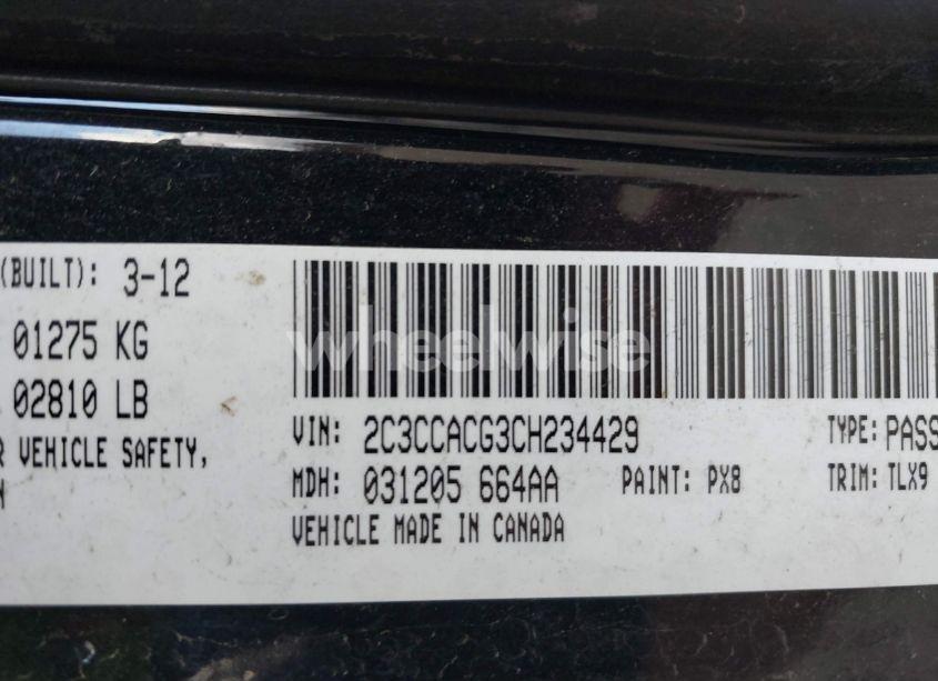 Photo 9 of 2012 Chrysler 300 LIMITED (VIN 2C3CCACG3CH234429)