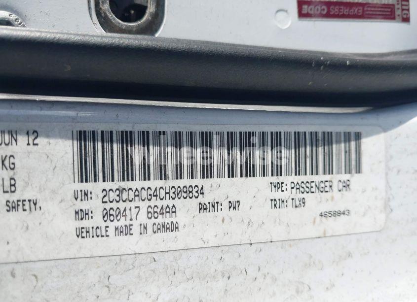 Photo 9 of 2012 Chrysler 300 LIMITED (VIN 2C3CCACG4CH309834)