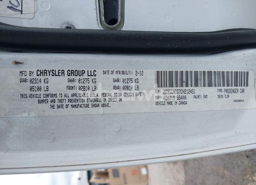 Photo 9 of 2012 Chrysler 300 LIMITED (VIN 2C3CCACG7CH212451)