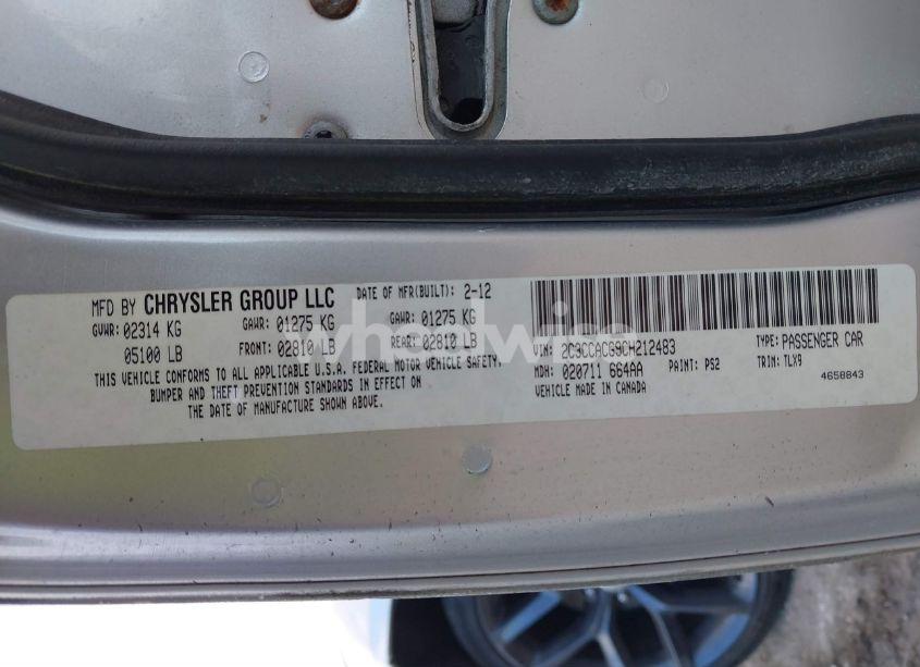 Photo 9 of 2012 Chrysler 300 LIMITED (VIN 2C3CCACG9CH212483)