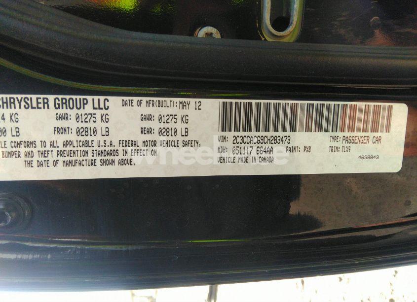 Photo 9 of 2012 Chrysler 300 LIMITED (VIN 2C3CCACG9CH283473)