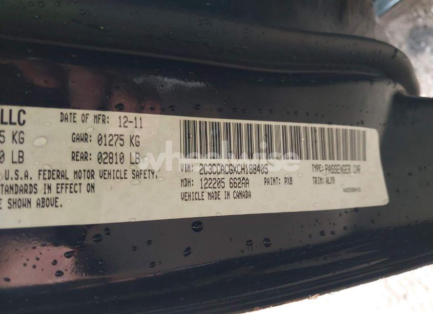 Photo 9 of 2012 Chrysler 300 LIMITED (VIN 2C3CCACGXCH188405)