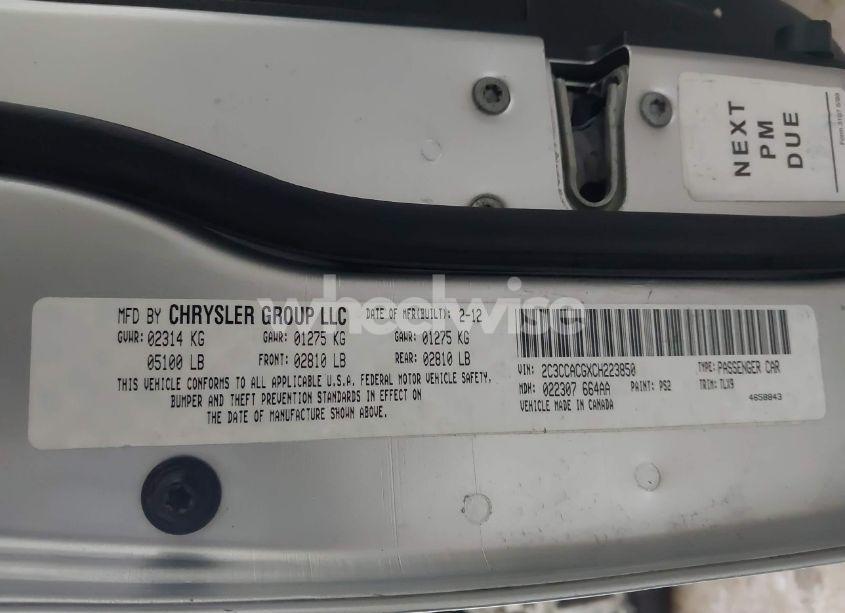 Photo 9 of 2012 Chrysler 300 LIMITED (VIN 2C3CCACGXCH223850)