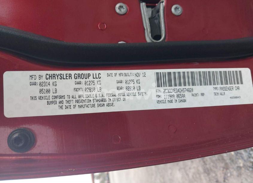 Photo 9 of 2013 Chrysler 300c (VIN 2C3CCAEG4DH574820)