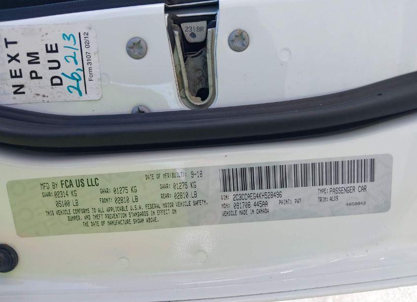 Photo 9 of 2019 Chrysler 300 LIMITED (VIN 2C3CCAEG4KH528496)