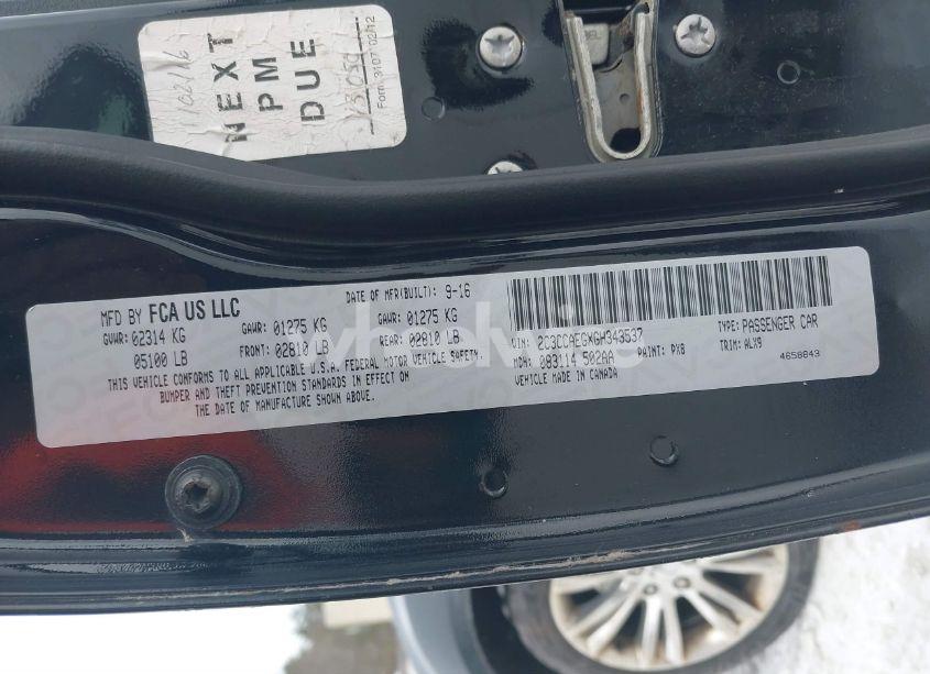 Photo 9 of 2016 Chrysler 300c (VIN 2C3CCAEGXGH343537)