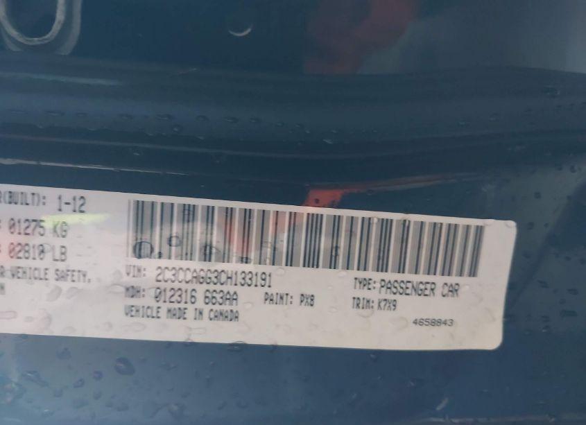 Photo 9 of 2012 Chrysler 300 S V6 (VIN 2C3CCAGG3CH133191)